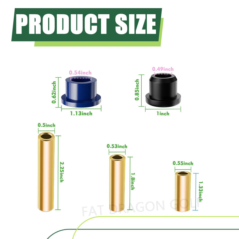 Panglong Front Lower Spring+Rear Leaf Spring+Upper A Arm Suspension for Club Car DS Polyurethane Bushings and Sleeves Kits Fit 1992-Up Golf Cart, Replace OEM 1016346 1016349 1016350 1015583 1012303 Polyurethane Bushings Kit-Black&Blue