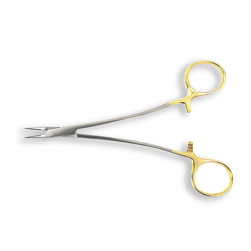 Cynamed TC Sarot Needle/Suture Holder Driver with Tungsten Carbide Inserts and Gold Rings - Premium Grade Instrument (7 in.) 7 in.