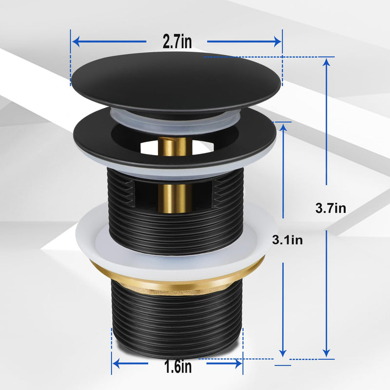 FERUERW Pop-up Drain Kit for Freestanding Bathtub Tub Drain/Stopper,Freestanding Bathtub Drain Stopper,Suitable for Most Freestanding Bathtub Matte Black