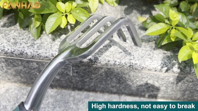 FANHAO Garden Tools Set, 3 Piece Heavy Duty Gardening Tools Cast Aluminum with Soft Rubberized Non-Slip Handle, Durable Garden Hand Tools Garden Gifts for Men Women Teal