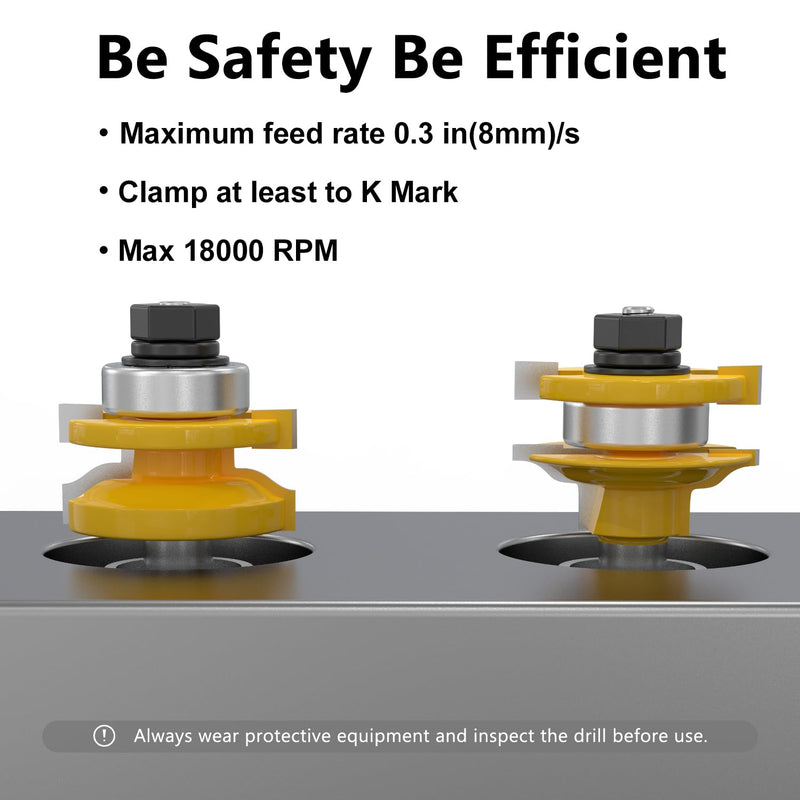 Newdeli 3Pcs Raised Panel Router Bits 1/2" Shank Cabinet Door Router Bit Set (Tenon Cutter Diameter: 1-5/8") Ogee Rail and Stile Router Bits Tongue and Groove Router Bit Set Woodworking Tools Raised Panel Cabinet Door Router Bits 1/2" Shank
