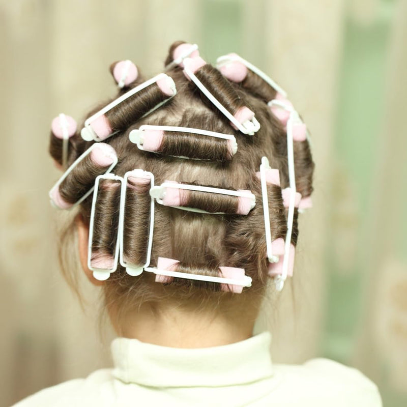  [AUSTRALIA] - 28PCS Pink Soft Sponge Foam Heatless Hair Curlers, Overnight No Heat Hair Rollers for Medium Short Hair, Damage-Free DIY Hair Styling Tools for Women Girls