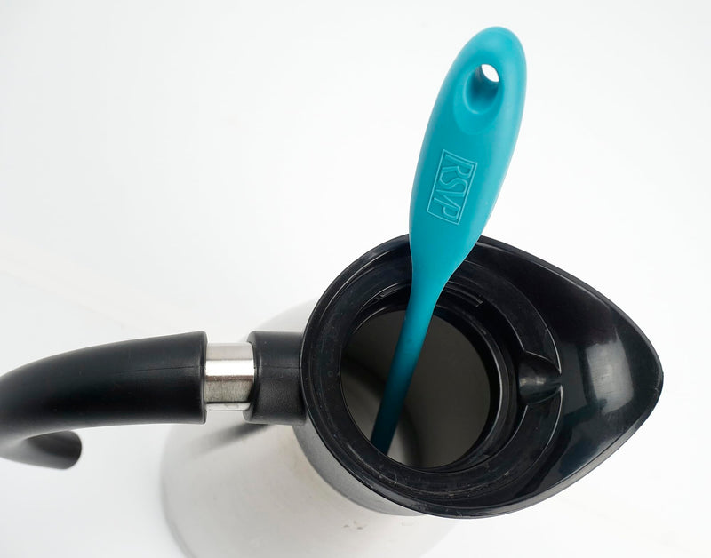 RSVP International Kitchen Scrubber Collection Dishwasher Safe, Silicone Bottle Brush, 12.5", Turquoise Silicone Bottle Brush, 12.5"
