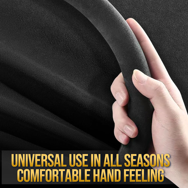 Carodi Suede car Steering Wheel Cover, Suitable for Tesla Model 3 /Model Y Steering Wheel Cover Black-A