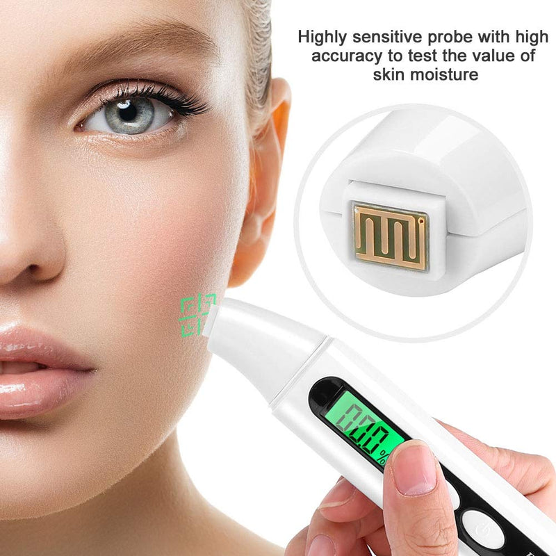 Sonew Digital Skin Detector Portable Oil Content Analyzer LCD Display Skin Care Tester Detector Face Care Monitor(White)
