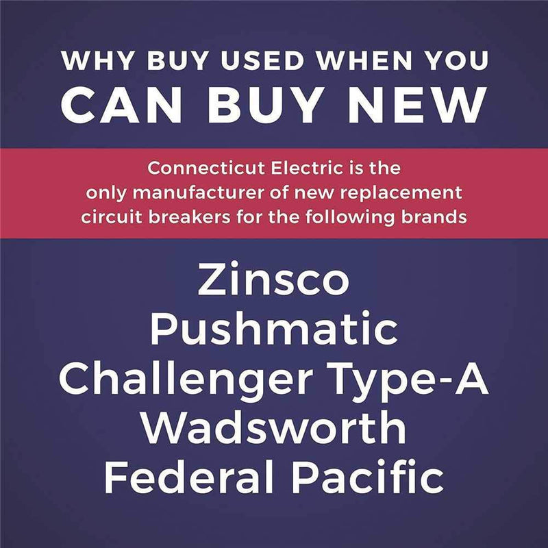 UBIF230N New Federal Pacific Electric Stab-Lok NA230 Replacement. Two Pole 30 Amp Thick Series Manufactured By Connecticut Electric, Gray.