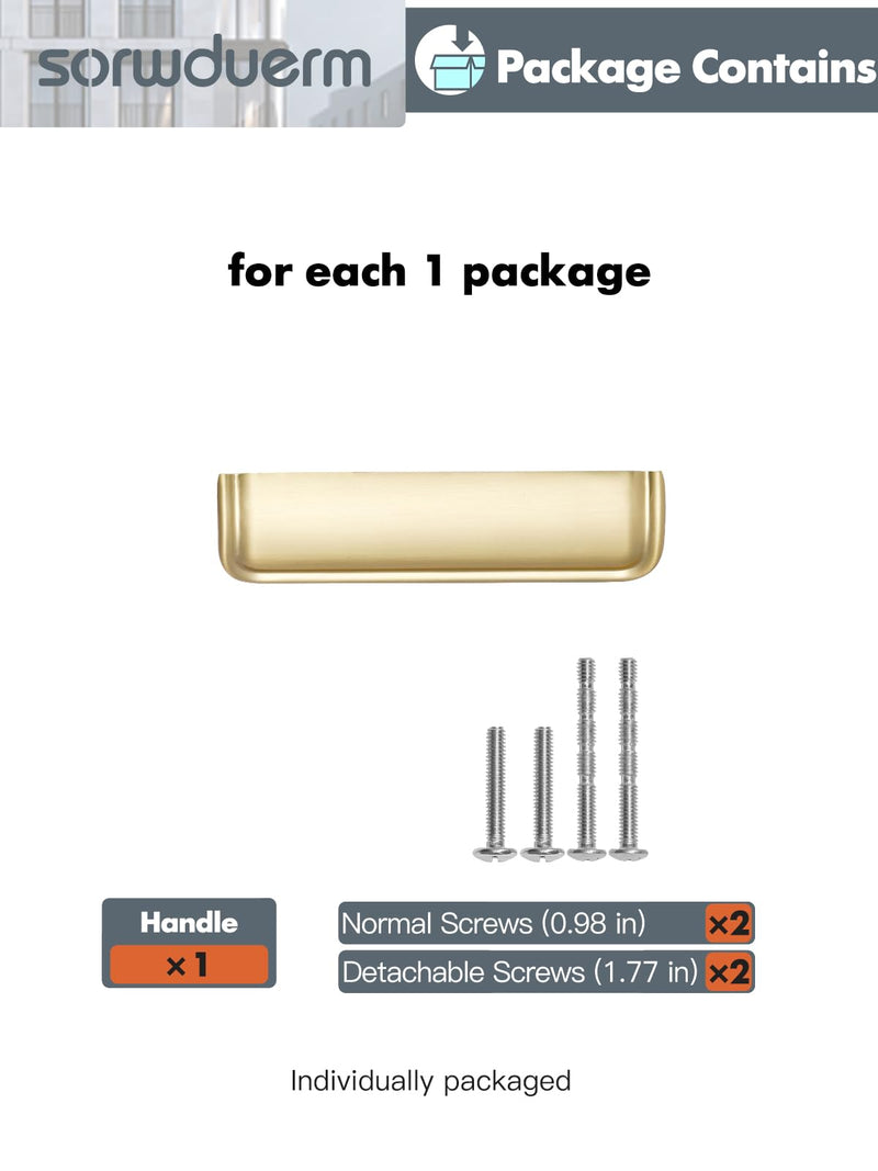 5 Pack 3 lnch(76mm) Brushed Gold Cabinet Cup Pulls Kitchen Hardware Cabinet Handles Drawer Pulls Bathroom Cupboard Drawer Handles 3"(76mm) Hole Center 5