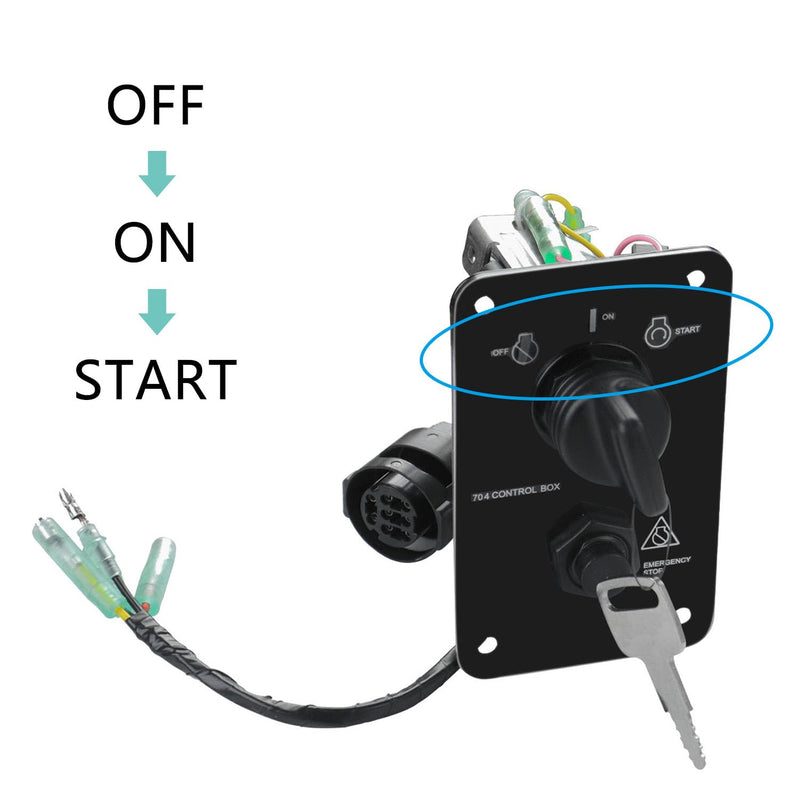 12V Single Key Switch Panel Marine Outboard Single Engine Ignition Key Panel Assembly On Off Switch 704 Control Box for Yamaha Outboard Yacht #704-82570-01-00, 704-82570-12-00