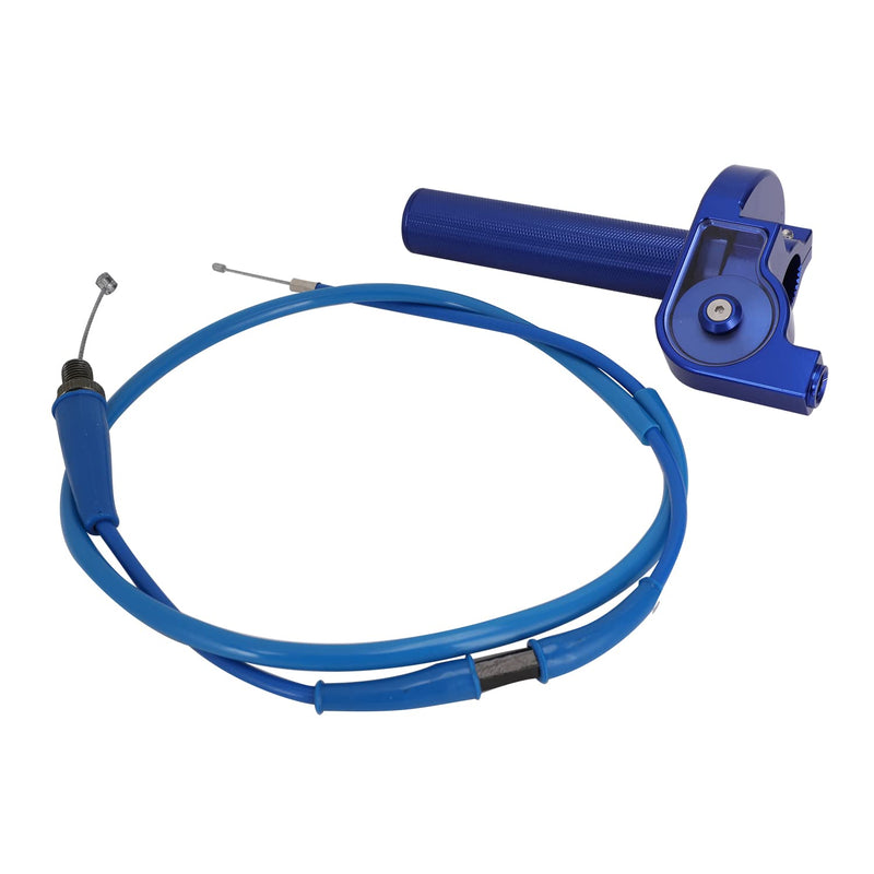 JFG RACING Motorcycle Throttle Assembly,7/8" 22mm Quick Twist Throttle Grips With Throttle Cable Aluminum Alloy Universal For CRF50 KLX SSR TTR 110 125 150 200 250cc Dirt Pit Bike ATV Mini Bike Blue Normal