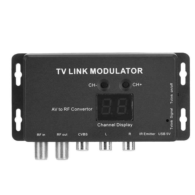 UHF Modulator TV LINK Modulator, Universal Composite A/V to RF Coax Agile Modulator RF TV Micro Modulator Compact RF Modulator Converter IR Extender Support PAL