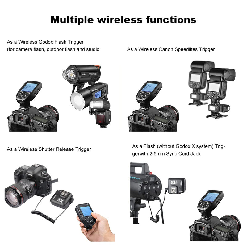 Godox Xpro-S TTL Flash Trigger for Sony Cameras Transmitter with 2.4G X Wireless System TCM Function Hss 1/8000s Large LCD Screen Slanted Design 16 Groups and 32 Channels XPRO for Sony