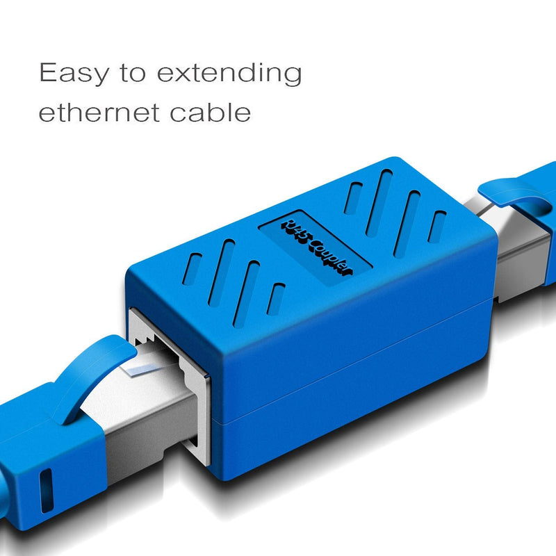 RJ45 Coupler in-Line Cat 7/Cat 6/Cat 5e Ethernet Cable Extender Adapter Female to Female (RJ45 Coupler Blue 6 Pack) 6 PCS