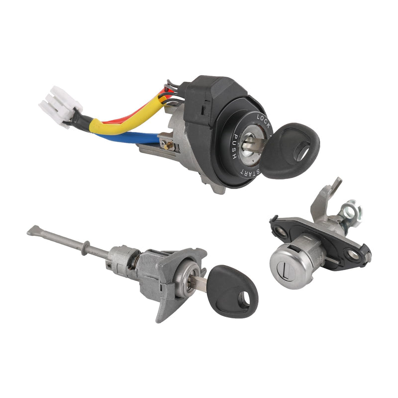 Full Lock Cylinder Set Key Ignition Start Barrel Compatible with 2009-2014 Hyundai Sonata 2011-2015 Hyundai Sonata Hybrid Replace# 81970-3SA00, 81250-3SA00 For 2009-2014 Hyundai Sonata