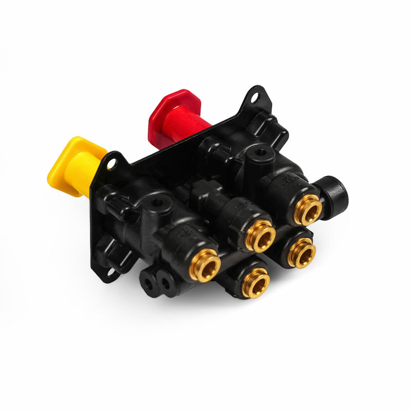 MV-3 Dash Control Brake Valve 800257 Trailer Parking Brake Valve w/3/8in. quick connect 0.28" Mount Hole for Peterbilt Kenworth Volvo and Western Star International Semi Truck Accessories MV-3 Brake Valve