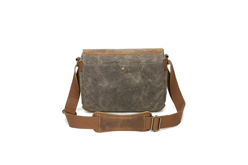 Camera Bag, SLR DSLR Waterproof Canvas Camera Case, Vintage Padded Shoulder Bag for Women and Men (Army Green) Army Green