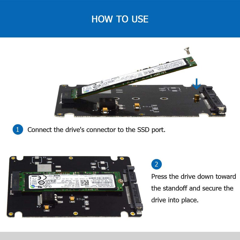 M.2 Adapter to 2.5 SATA Enclosure, B & M Key SATA Based NGFF SSD Converter to 2.5 Inch SATA 3.0 Card Support 2230 2242 2260 2280 Hard Drive with 7mm Case