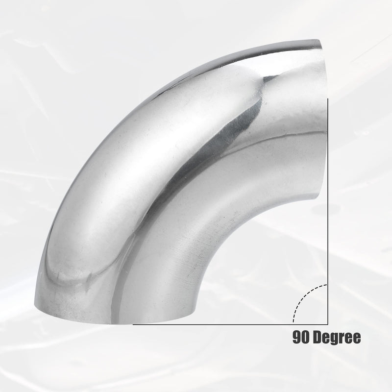 X AUTOHAUX 4pcs OD 1.5 Inch 90 Degree Mandrel Bend Elbow SS304 Stainless Steel Bend Tube Exhaust Elbow Pipe for Car Modified Exhaust System 1.5" Piping Silver Tone 1.5"