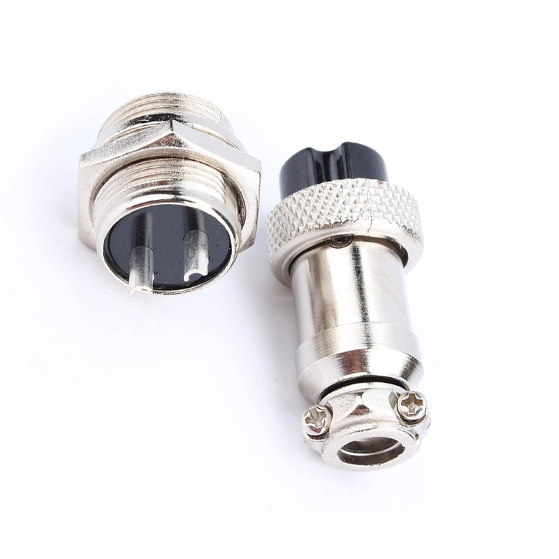 GX16-2 Aviation Metal Screw Connector 2 Pin Male Female Plug for Plasma Cutters CNC Machines Electrical Socket with Solder Cups