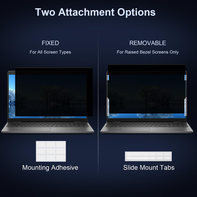 15.6 Inch 16:9 Laptop Privacy Screen Filter, Computer Monitor Privacy Shield, Anti Scratch Anti Spy Anti Glare Blue Light Screen Protector