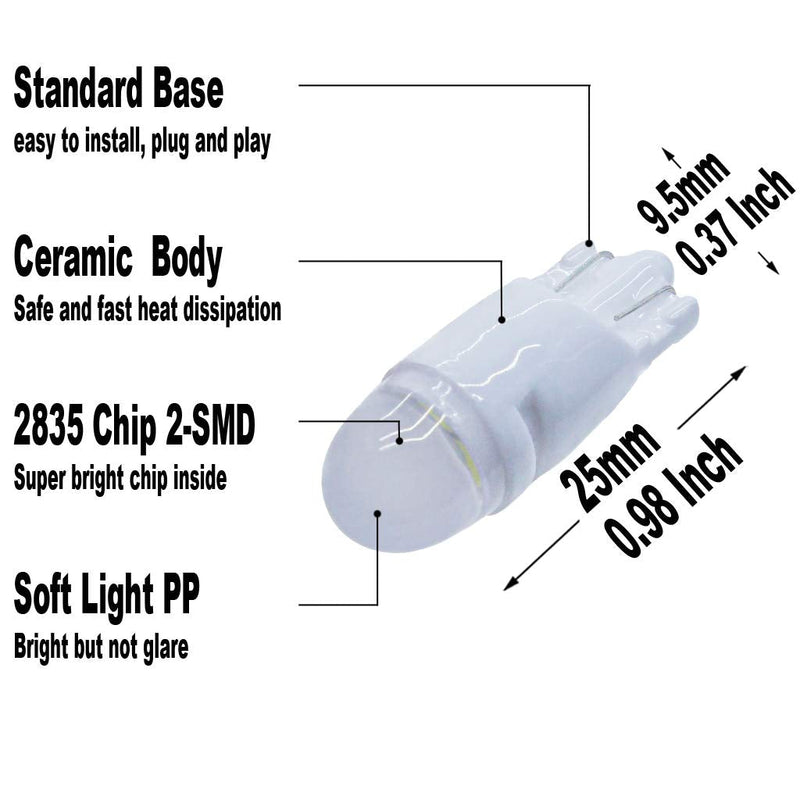 Yoper White Interior LED Light Package Kit Compatible with Ford F-150 1997-2014 F-250 F-350 F-450 F-55 2000-2014 Replacement Bulbs 12pcs White Color