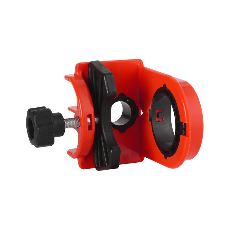 Door Lock Installation Kit - C-Clamp Design Tool-Free Clamping for Metal & Wood Doors, 2 Adjustable Bushings, with Bi-Metal Hole Saw & Anti-Warp Backing Plates (Red) Red