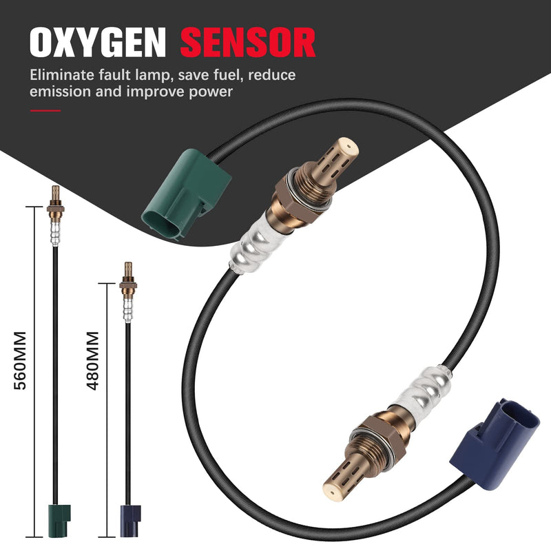 O2 Sensor Downstream Oxygen Sensor 2PCS for Nissan Quest 2004-2009 Maxima 2004-2007 350Z 2003-2006 for Infiniti G35 FX35 2003-2006, 4 Wire O2 Sensor Bank 1 Sensor 2 Bank 2 Sensor 2 Replace 226A1AR210