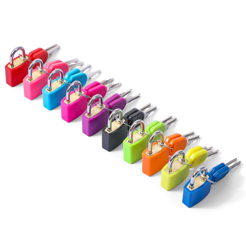 30 PCS Mini Keyed Padlocks Small Brass Suitcase Locks with 2 Keys for Travel Backpack Gym Locker Jewelry Box Drawer 10 Colors