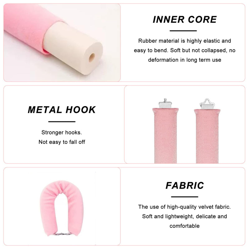 4PCS Heatless Curlers Set,Heatless Curling Rod Overnight,heatless curl rods | Heatless Hair Curlers,Soft Hair Roller Rods with Hook,Heatless Curling Set,Overnight Curls Hair Curlers,heatless curling rods