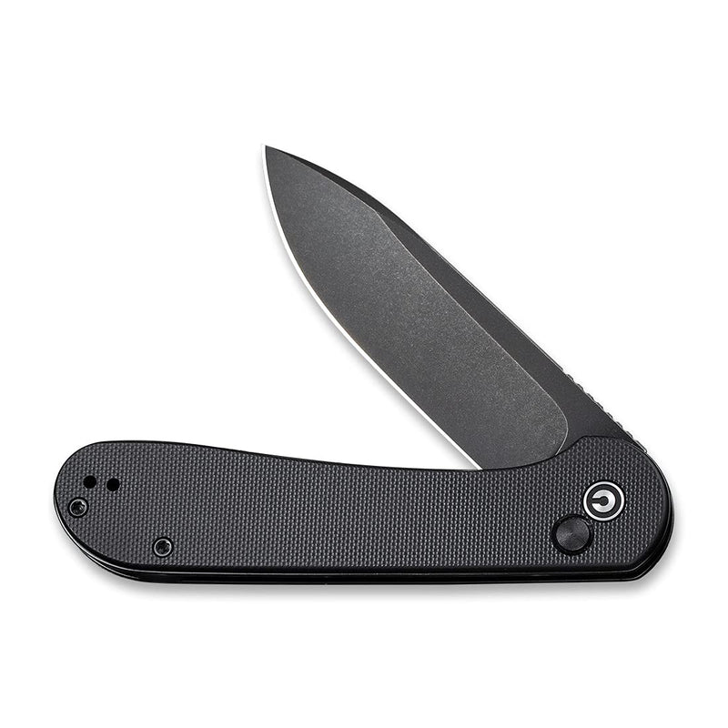 CIVIVI Pocket Folding Knife with 3.47" 14C28N Blade G10 Handle, Button Lock Elementum Knife for EDC C2103A (Black) Black
