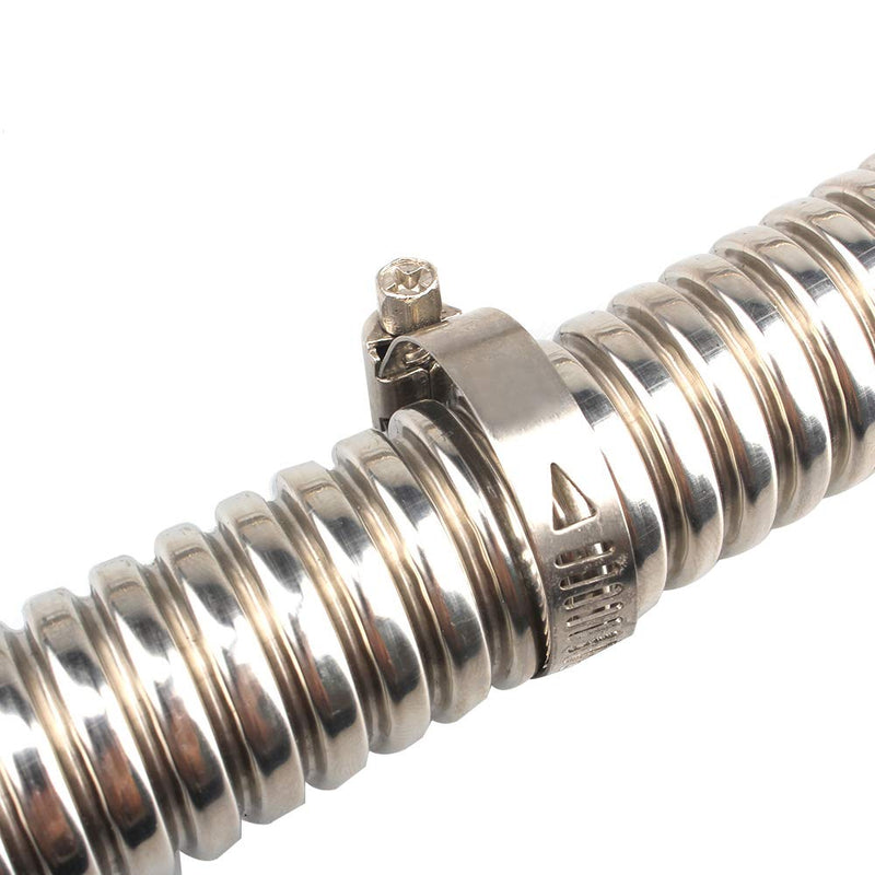 COLOR TREE 78.7inch Universal Stainless Steel Exhaust Pipe 1inch ID Parking Air Heater Tank Diesel Gas Vent Hose Length for Car Truck 2M / 2.5CM