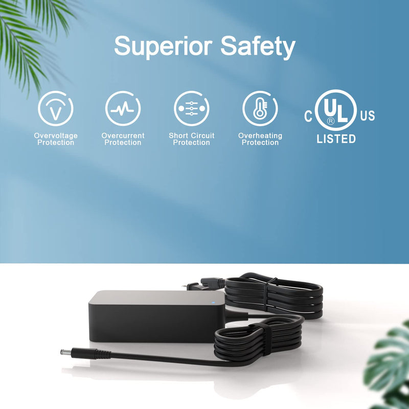 65W 45W AC Adapter Replacement for Dell Docking Station D1000 D3100 Ultra HD 4K Triple Display Wireless, Fit for Latitude P75F P75F001, Thunderbolt Dock TB15 K16A K16A001 Laptop Power Supply Cord