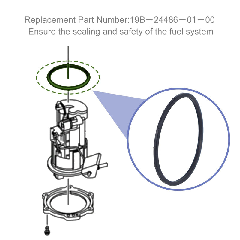 Gasket Replacement 19B-24486-01-00 Fuel Pump Oil Tank O-Ring Seal Compatible with Yamaha YZF R6 R1 FZ6 FZ6R FZ8 FZ1 Spare partsir