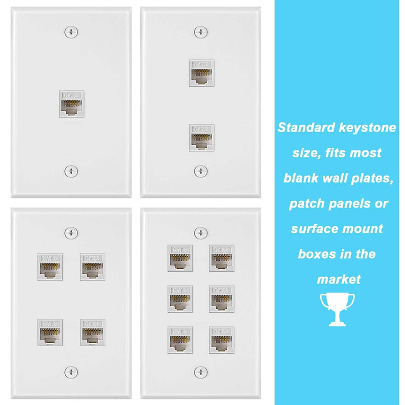Weewooday Cat3 Telephone Jack Phone Line Connector Coupler Phone Female to Female Telephone Jack Coupler (white, 40 Pieces) White