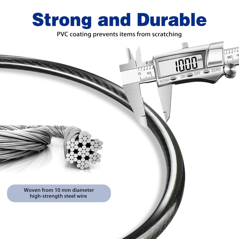 12ft Long Straight Cable Lock with Resettable Combination, Weatherproof Security Kayak Lock, Unique Thin Cable Combination Lock for Kayaks, Paddle Boards, Dock, Bike, Scooters, Canoe and Outdoor Gear