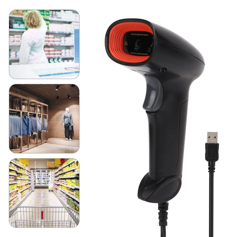 Sonew Handheld Barcode Scanner, 1D Image Bar Code Reader, USB Wired Scanner, for Store Supermarket, Scan Quickly Bussiness Accessory