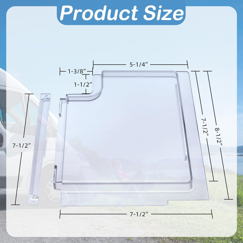NOVINO RV Screen Door Slide 4701-00 for Dexter RH Right Hand Series 5050 Radius Corner Upgraded Screen Door,Clear Plexiglass RV Screen Door Slide and 4700-00 Stopper
