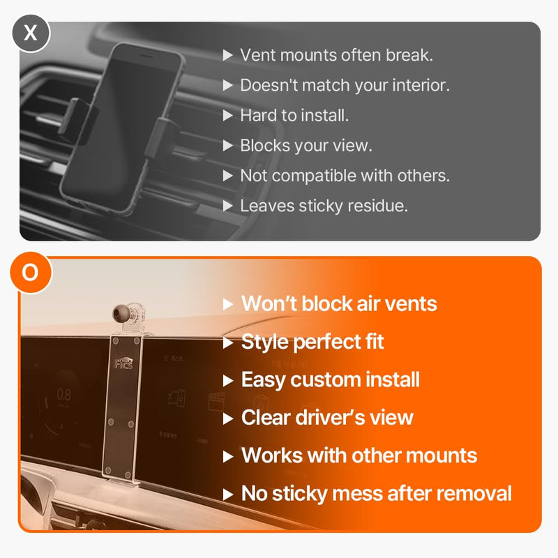 FICS Phone Holder Compatible with Hyundai Santa Fe 2024 2025 2026 (12.3-inch Cluster – Limited, Calligraphy Trims) – Custom-Fit Dashboard Mount, Tool-Free Install, Seamless Factory-Integrated Look Santa Fe 2024-26(Limited, Calligraphy Trims)