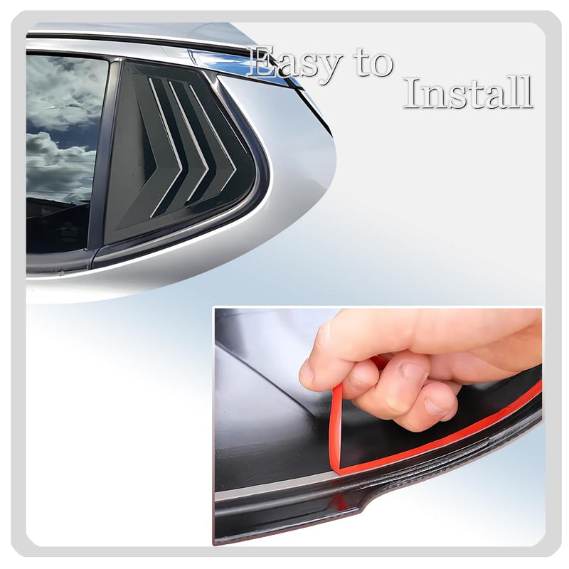 Window Louver 2Pcs Side Vent Window Louvers for Kia Optima 2011 2012 2013 2014 2015, ABS Print Sport Window Decorative Covers, Exterior Trim Accessories - Bright Black 2011-2015 Kia Optima