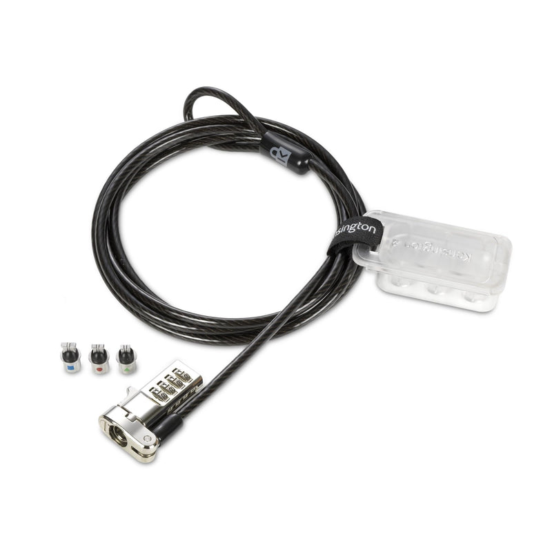 Kensington Universal 3-in-1 Combination Laptop Lock, Computer Security Locking Cable - Resettable Version (K62316WW), Black Universal Fit 3-in-1 combo