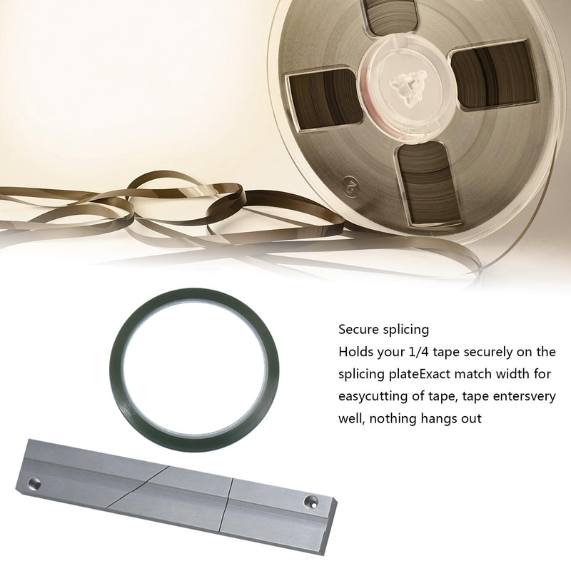Splicing Block Kit, Tape Splicing Set Aluminum Studio Grade for 1/4 Inch Open Reel Tape Media for Revoxsonido 1/4 10 Inch Open Reel Tapes Media