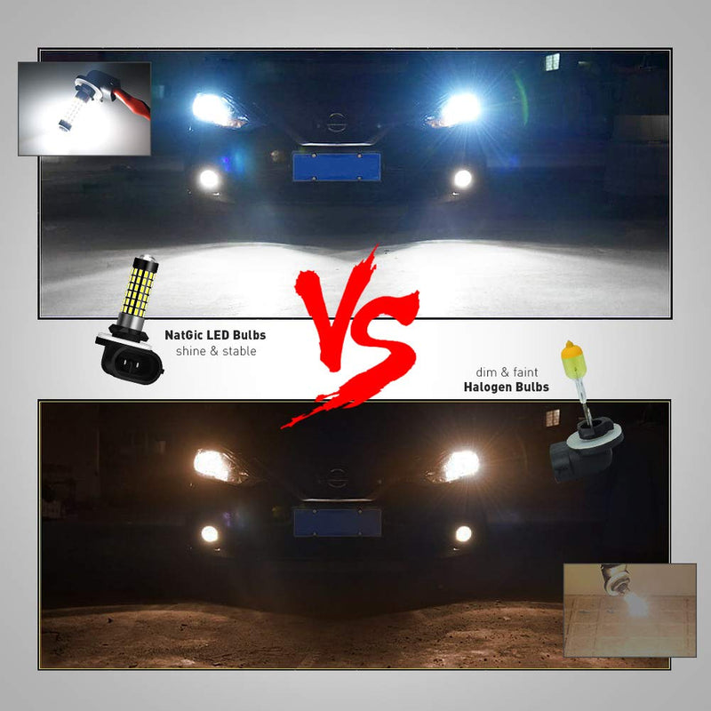 900Lm Xenon White 894 881 886 889 896 898 LED Bulbs With Lens Projector For Fog Light DRL Automotive Driving Lamp Daytime Running Light 3014SMD 78-EX Chipsets, 6500K,12-24V 4W 881 Fog Light