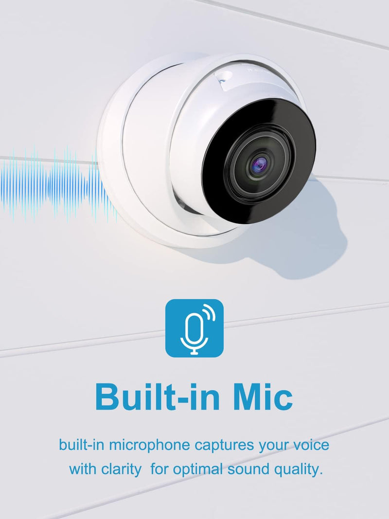 Anpviz 4K PoE Security Camera Outdoor, UltraHD 8MP IP Security Turret Camera, 2.8mm Lens Wide Angle with 100ft Night Vision, IP67 Weatherproof, Built-in Microphone, 120dB WDR (H Series)