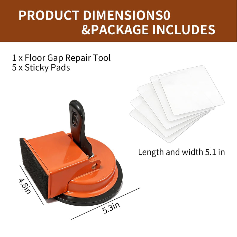 Floor Gap Fixer Tool, Floor Gap Tool(Vacuum Suction Cup & 5 PCS Sticky Pads), Heavy Duty Plank Grabber for Flooring Gap Repair Tool 1