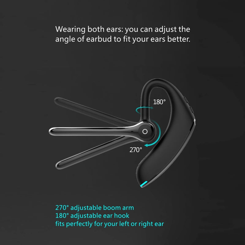 Single Ear Hanging Headphones, Bluetooth Headphones F910 Wrap Around Earphones Bluetooth 5.0 Single Ear Business Headphones with Noise Cancelling Microphone, for Sports
