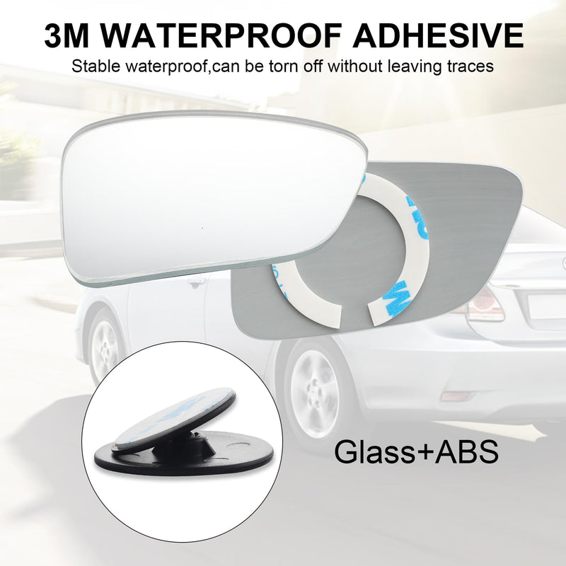 LivTee Blind Spot Car Mirror, HD Glass Frameless Convex Side Mirror Blindspot, Wide Angle Rear View Mirrors for SUVs, Trucks and RVs - Car Accessories Frameless-New