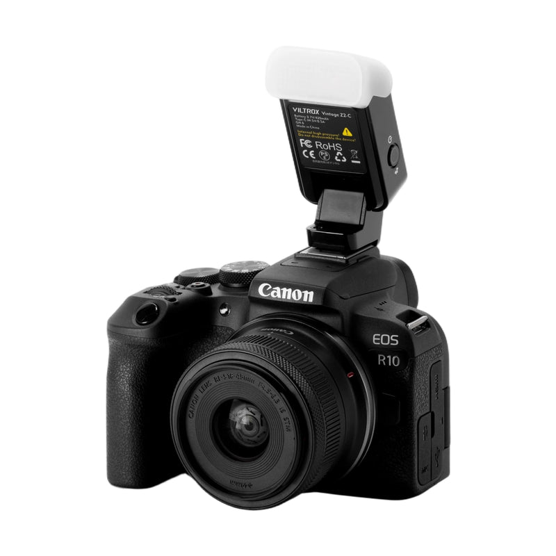 VILTROX Foldable Mini TTL Flash for Canon, Compact On-Camera Flash with 60mm Raised Head Design, 28mm Wide Coverage, 10Ws Output, USB-C Rechargeable Pocket Flash for Portrait Street Travel