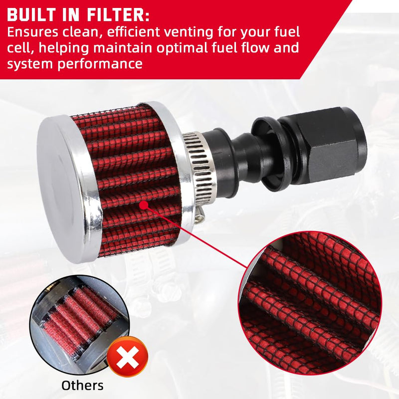 AUTOVIC 10AN Female Fitting Kit with Filter for Fuel Cell Breather/Vent 10 AN