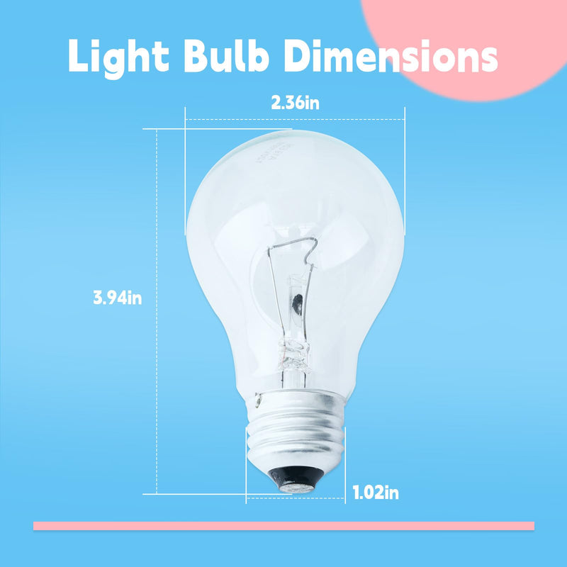 100W Incandescent Light Bulb A19 E26 Medium Base Replacement for Floor Lamps for Table Lamps, Dimmable Soft White 6-Pack Light Parts