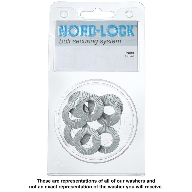 Nord-Lock Wedge Locking Washers - Stainless Steel (254 SMO) Washer, Vibration Resistant Safety Washers for 1/2 Inch Bolts - 6 Pairs 1/2" Bolts