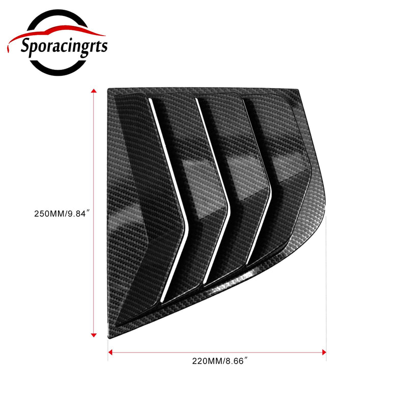 Sporacingrts Carbon Fiber Style Side Window Louvers Scoop Cover Sunshade Cover Compatible with 2018 2019 2020 2021 2022 Kia Stinger